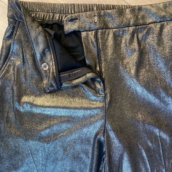 Joie Brushed Metallic Gold Wide Leg Soft Pants Work Career Evening Size 14 - Picture 7 of 9